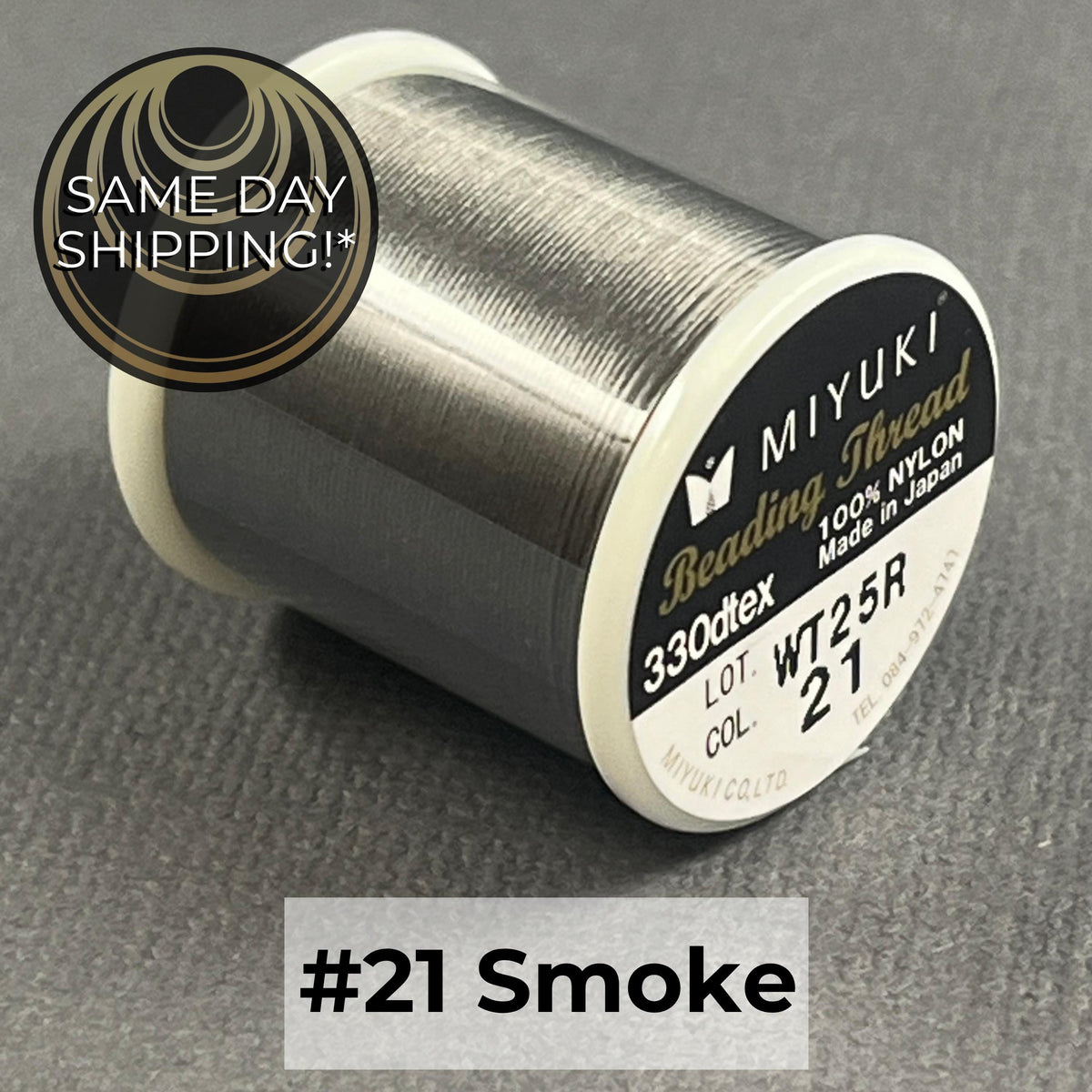 SMOKE #21 Miyuki Beading Thread, 330dtex, 50 Meters