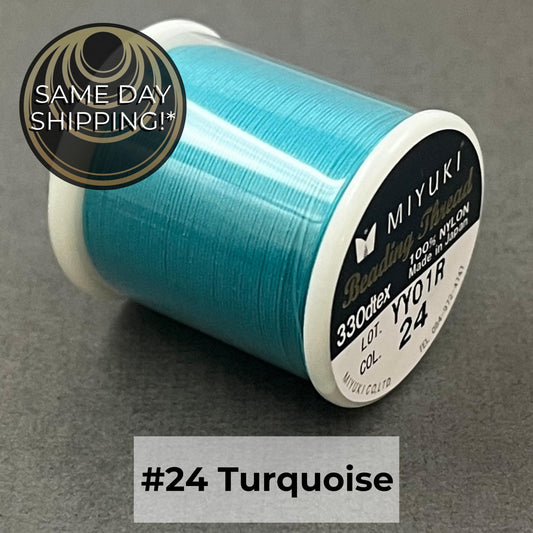 TURQUOISE #24 Miyuki Beading Thread, 330dtex, 50 Meters
