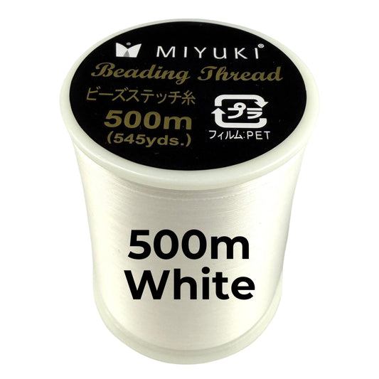 500m #1 WHITE Miyuki Beading Thread, 330dtex Extra Large Spool