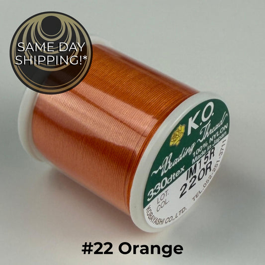 Orange #22 KO Beading Thread, 330dtex, 50 Meters