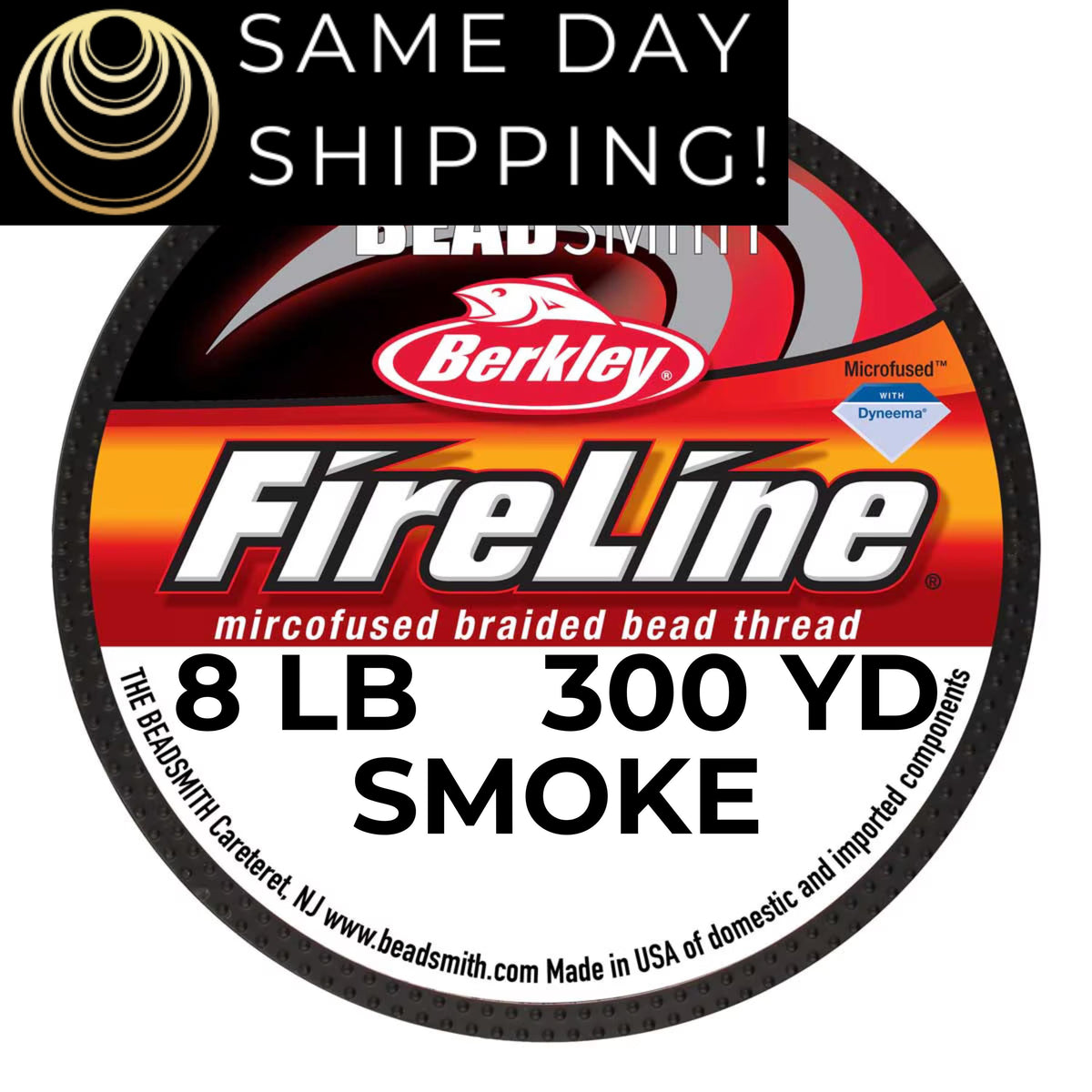 8LB, 300YD Smoke FireLine Beading Thread