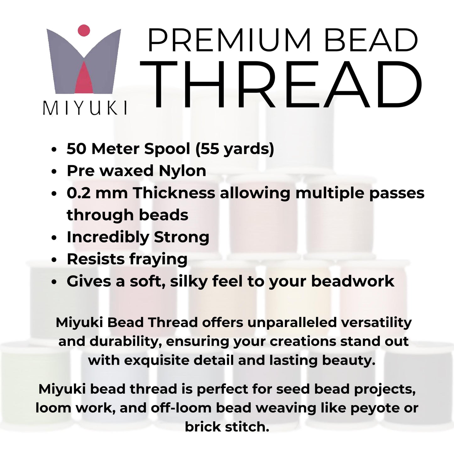 BLUSH #4 Miyuki Beading Thread, 330dtex, 50 Meters