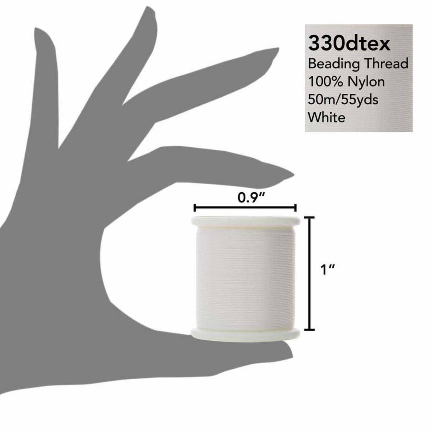 SILVER #3 Miyuki Beading Thread, 330dtex, 50 Meters