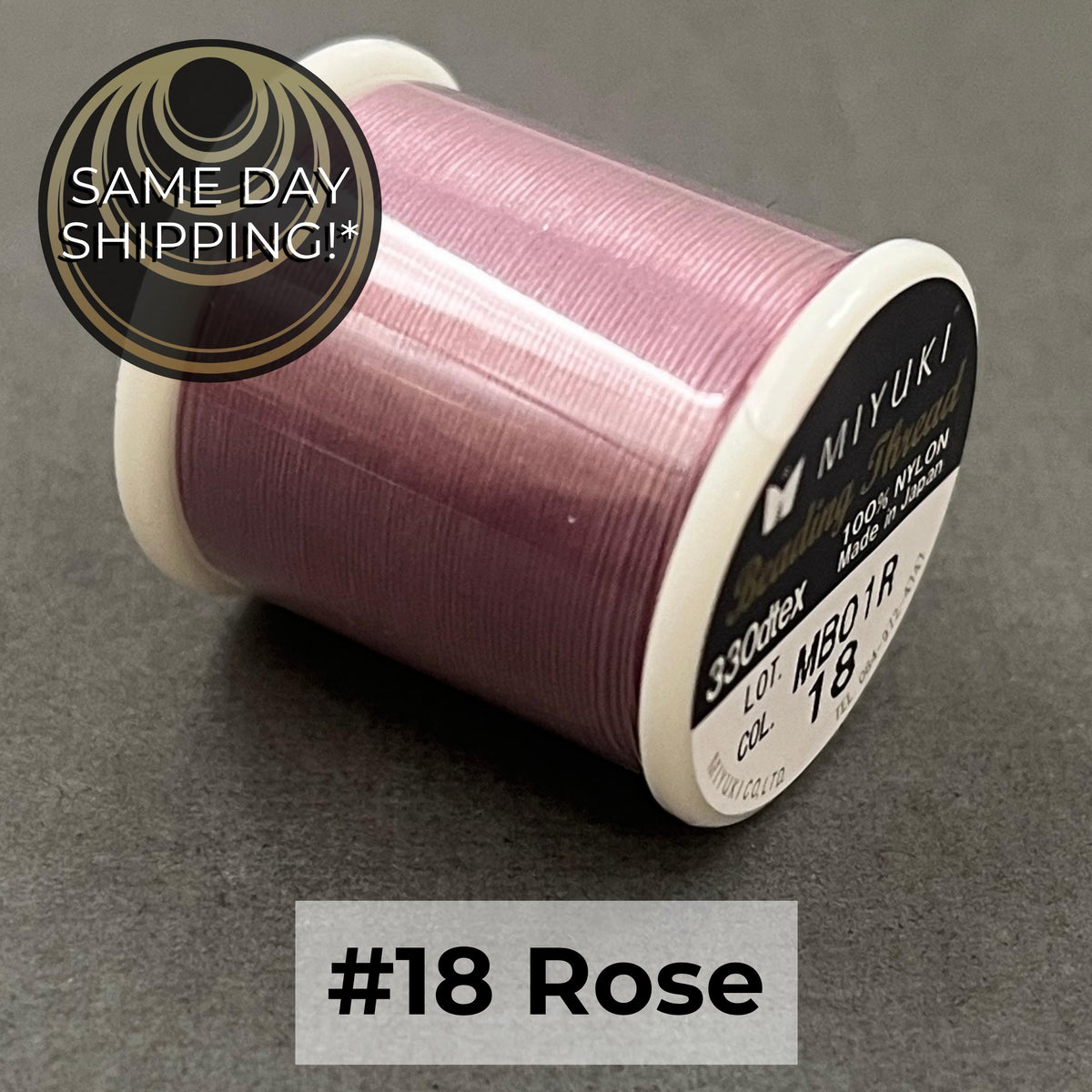 ROSE #18 Miyuki Beading Thread, 330dtex, 50 Meters