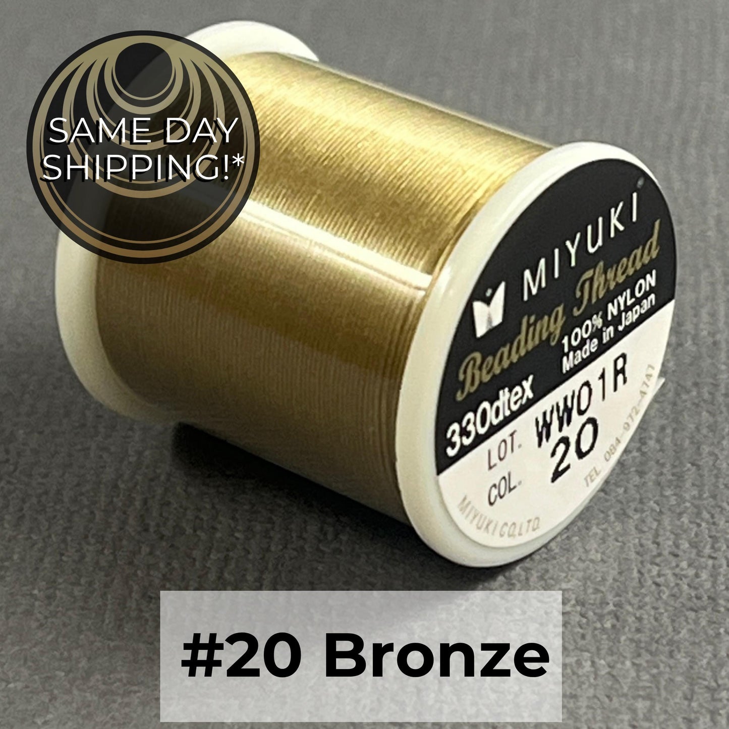 BRONZE #20 Miyuki Beading Thread, 330dtex, 50 Meters