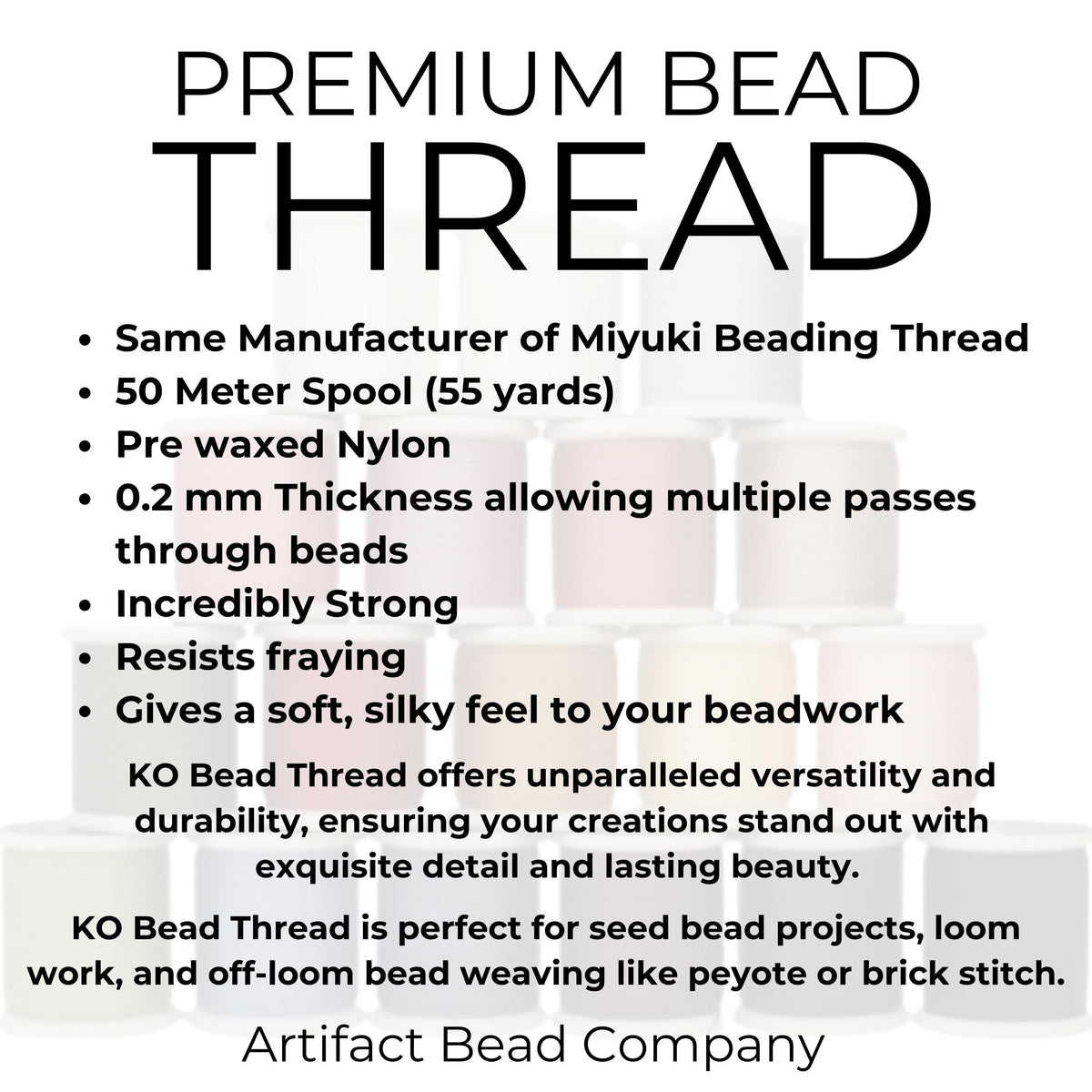 Orange #22 KO Beading Thread, 330dtex, 50 Meters