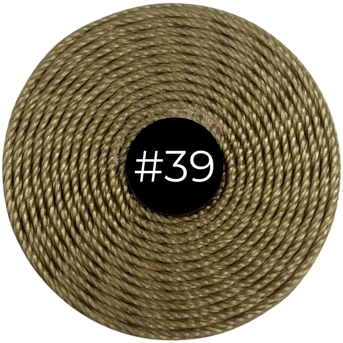 Khaki #39 S-Lon Bead Cord TEX 210 77yd 0.5mm, 1 Spool