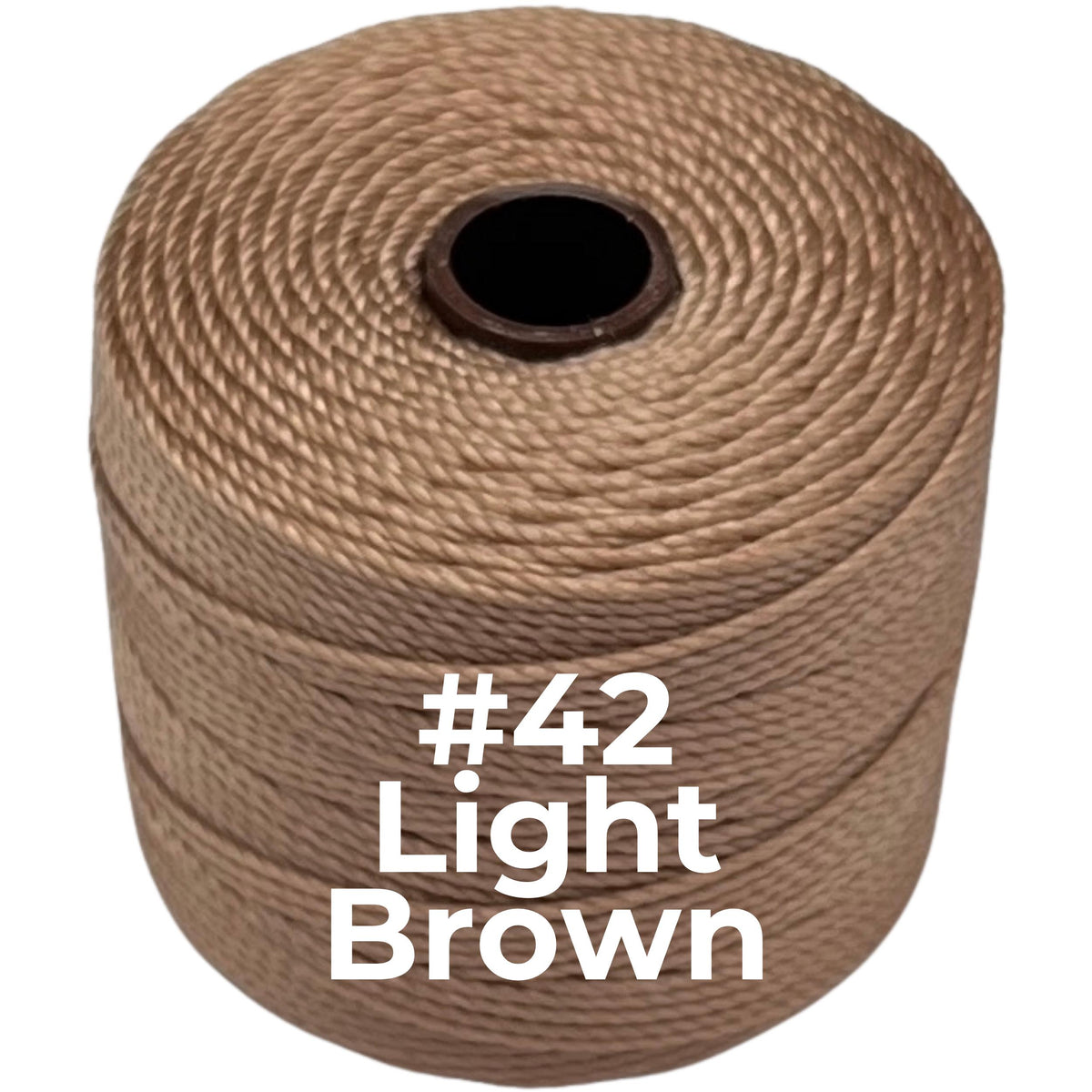 Light Brown #42 S-Lon Bead Cord TEX 210 77yd 0.5mm, 1 Spool