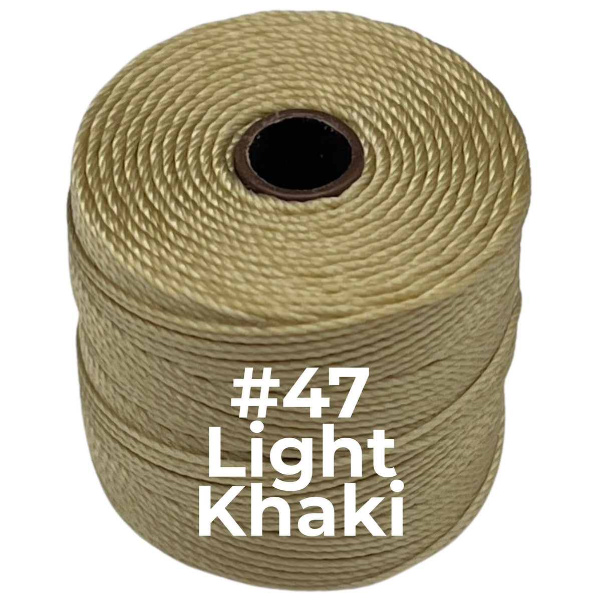 Light Khaki #47 S-Lon Bead Cord TEX 210 77yd 0.5mm, 1 Spool