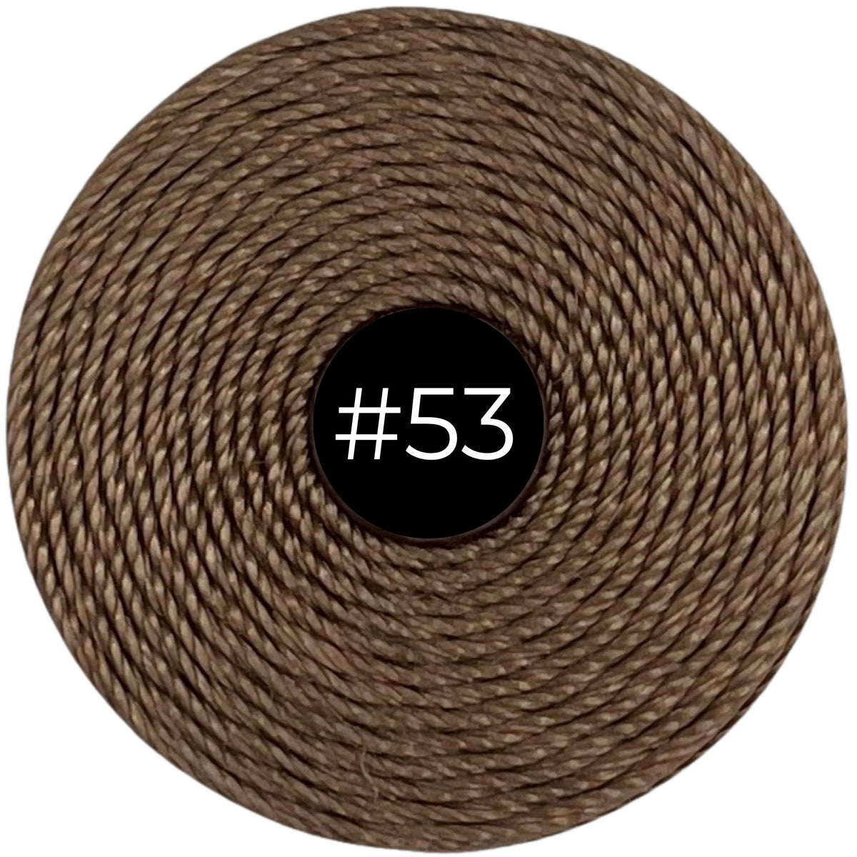 Medium Brown #53 S-Lon Bead Cord TEX 210 77yd 0.5mm, 1 Spool