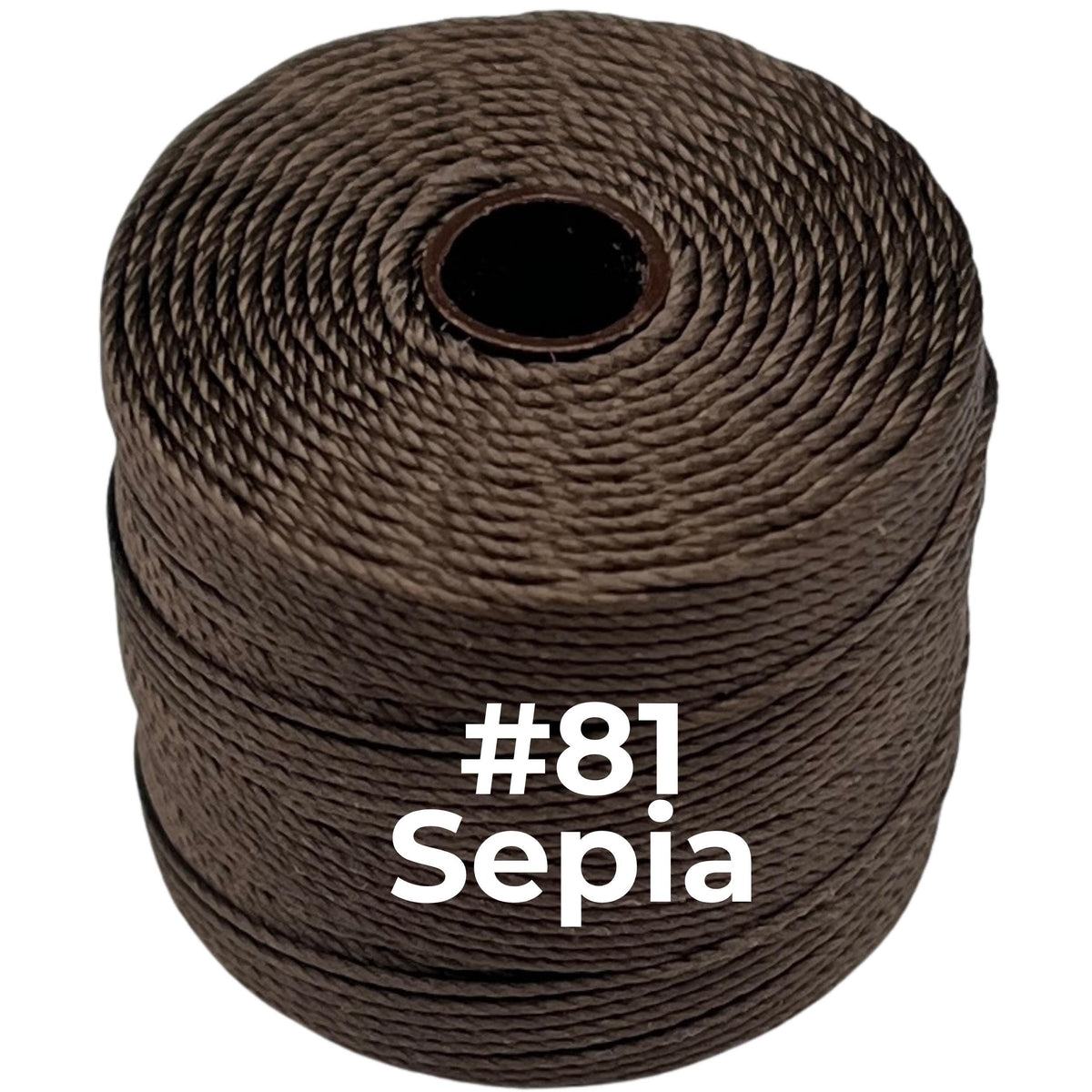 Sepia #81 S-Lon Bead Cord TEX 210 77yd 0.5mm, 1 Spool