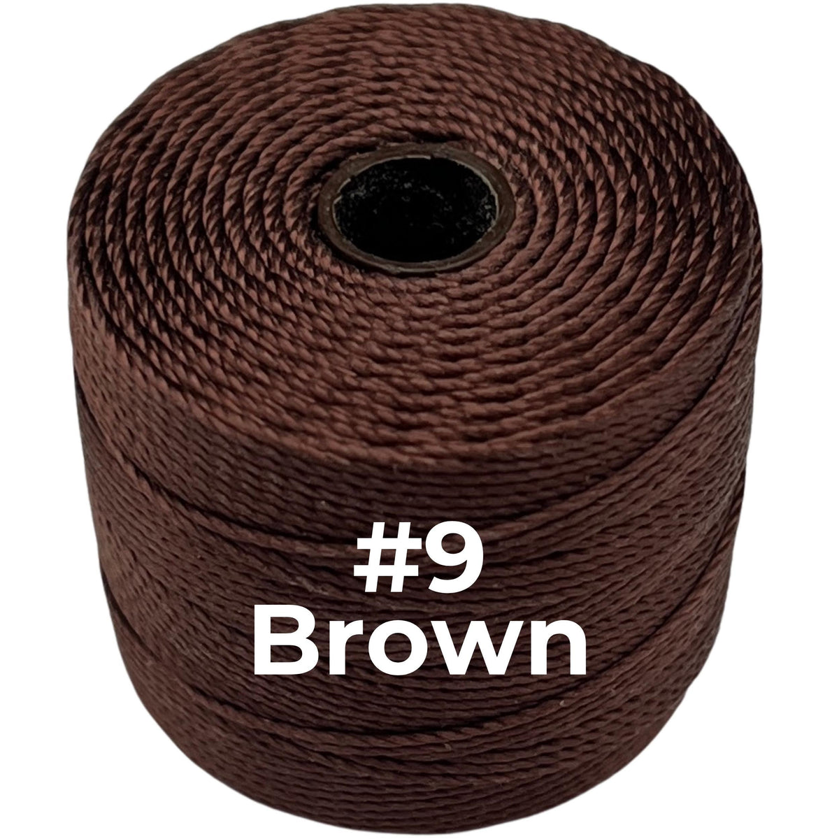 Brown #9 S-Lon Bead Cord TEX 210 77yd 0.5mm, 1 Spool