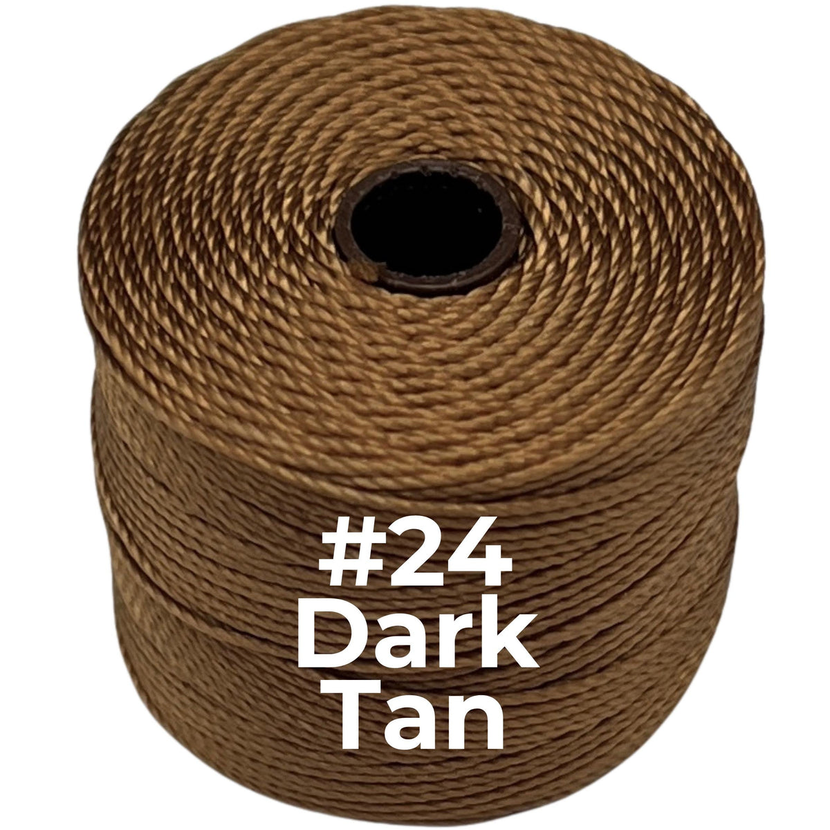 Dark Tan #24 S-Lon Bead Cord TEX 210 77yd 0.5mm, 1 Spool