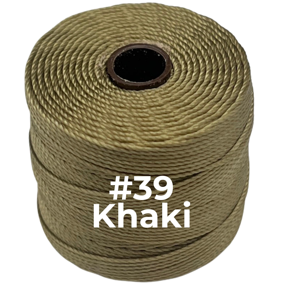 Khaki #39 S-Lon Bead Cord TEX 210 77yd 0.5mm, 1 Spool
