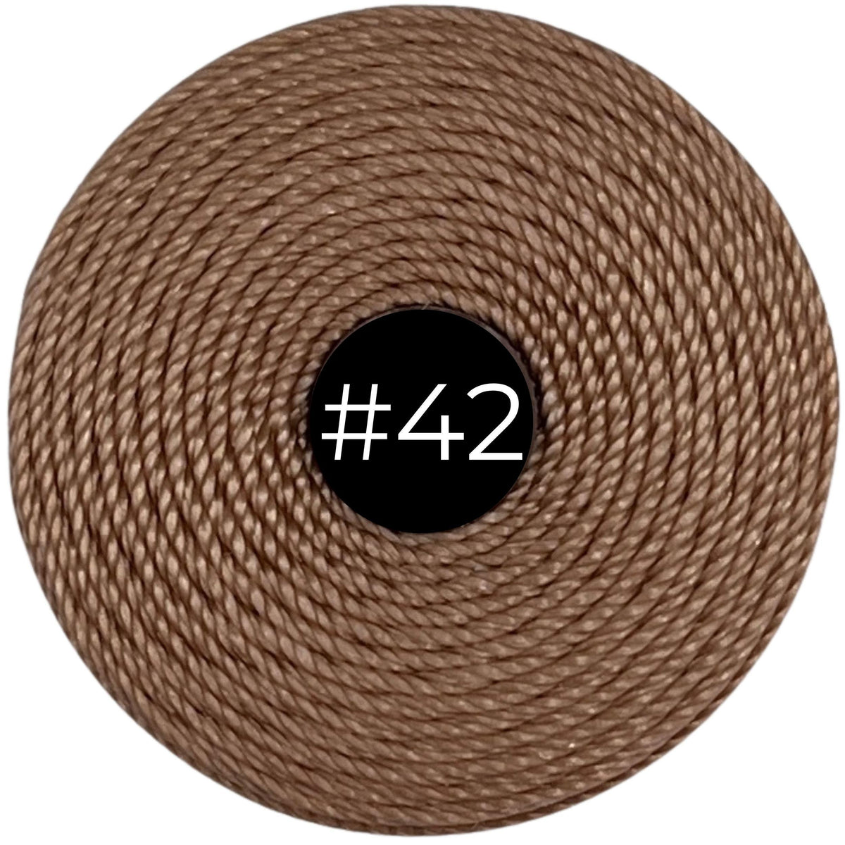 Light Brown #42 S-Lon Bead Cord TEX 210 77yd 0.5mm, 1 Spool