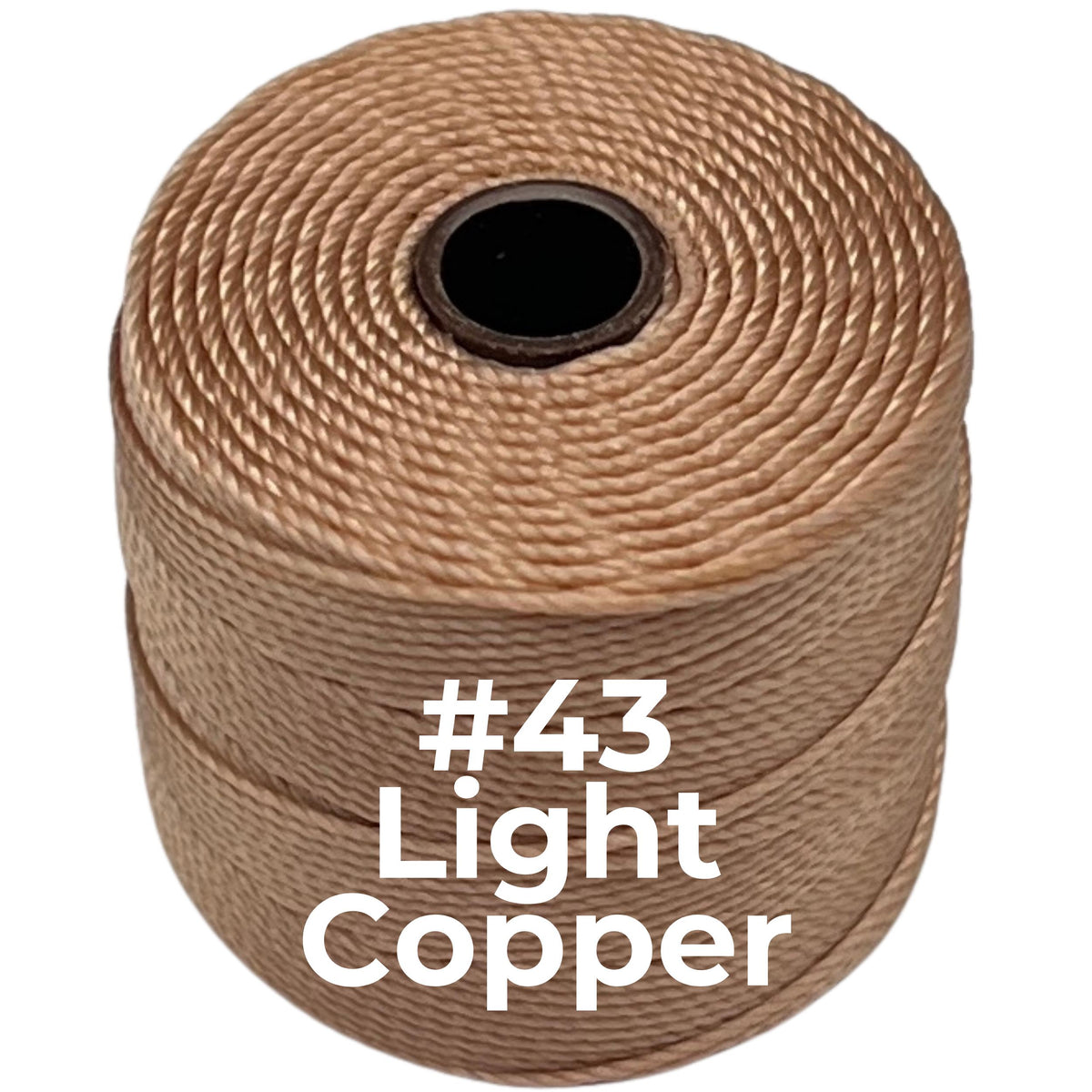 Light Copper #43 S-Lon Bead Cord TEX 210 77yd 0.5mm, 1 Spool