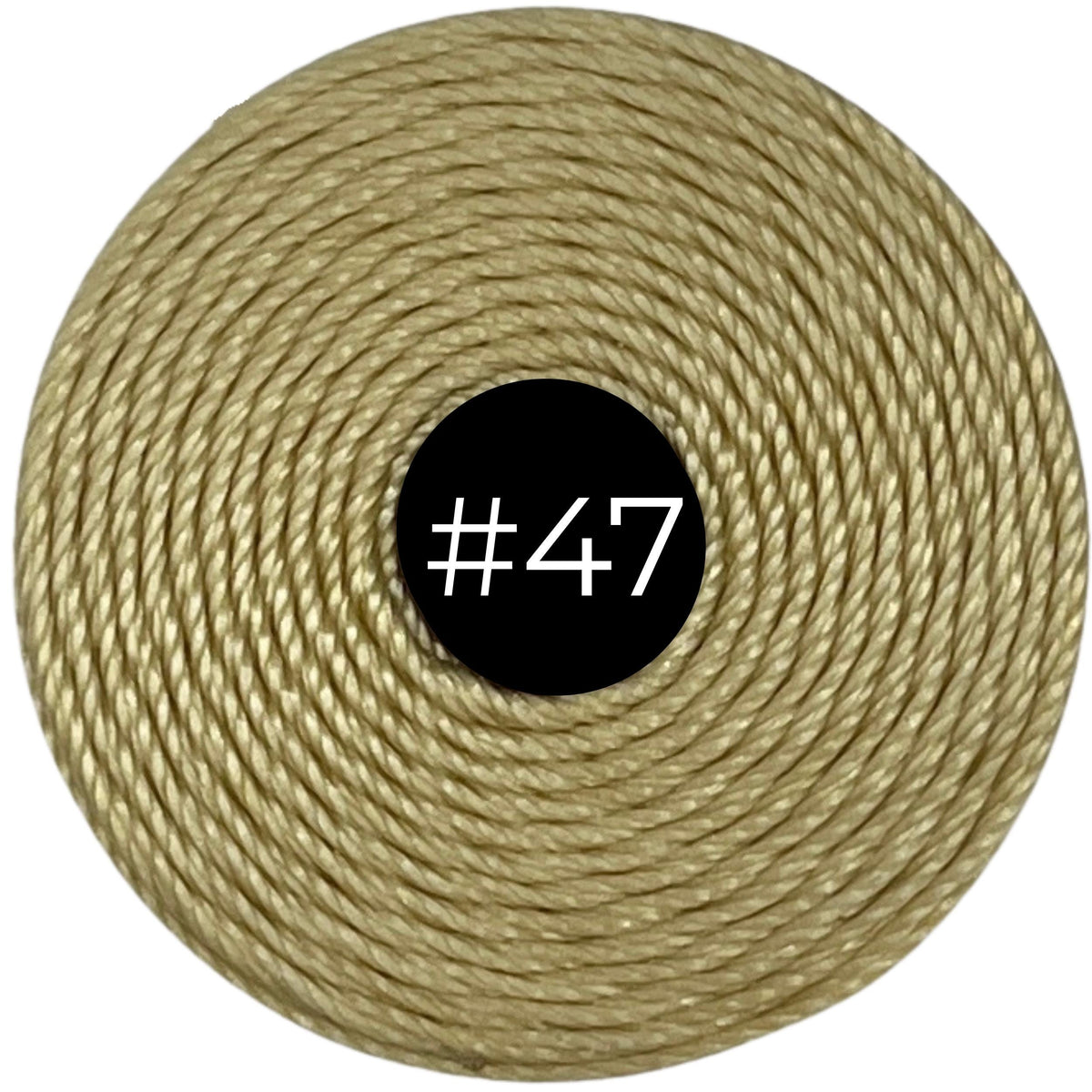 Light Khaki #47 S-Lon Bead Cord TEX 210 77yd 0.5mm, 1 Spool