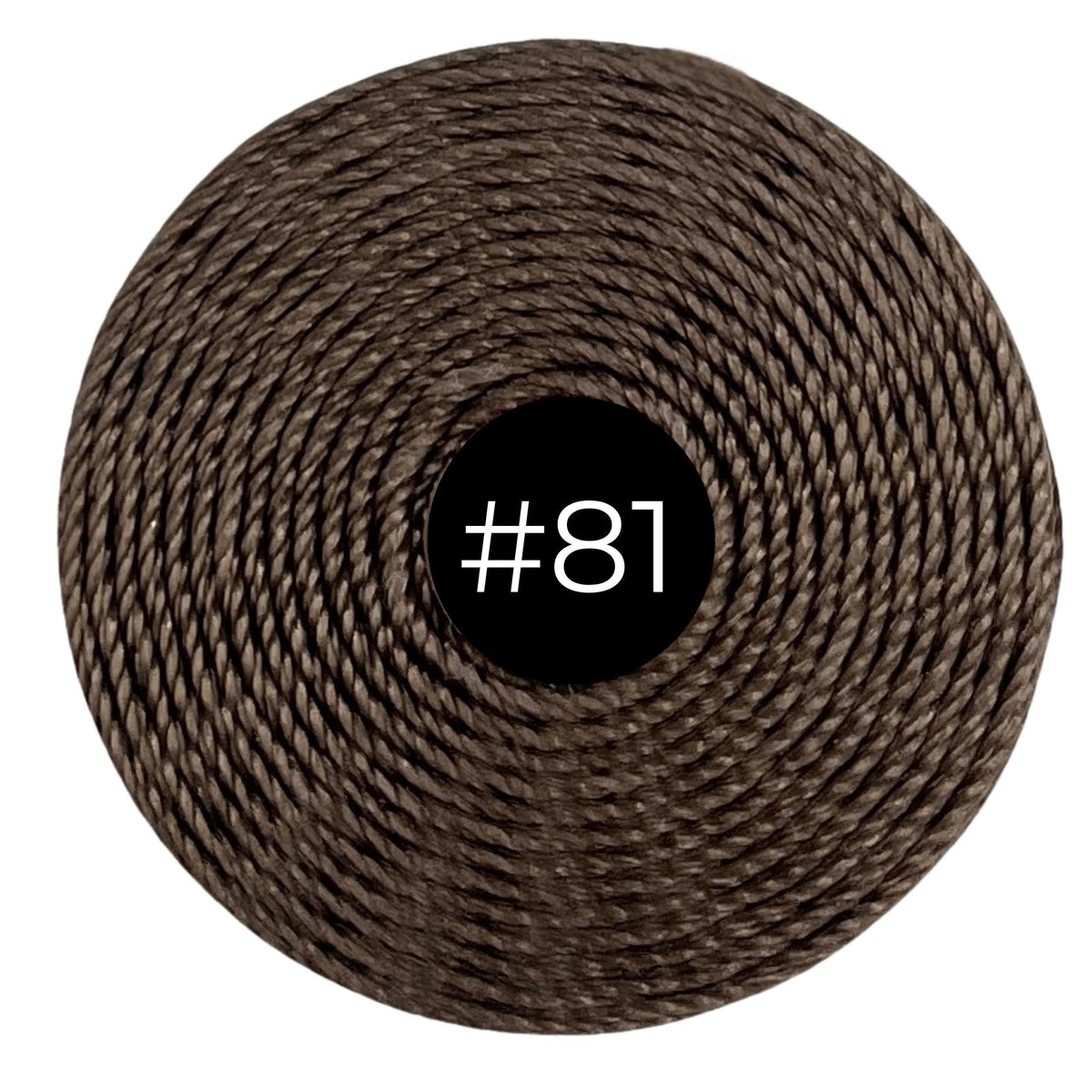 Sepia #81 S-Lon Bead Cord TEX 210 77yd 0.5mm, 1 Spool