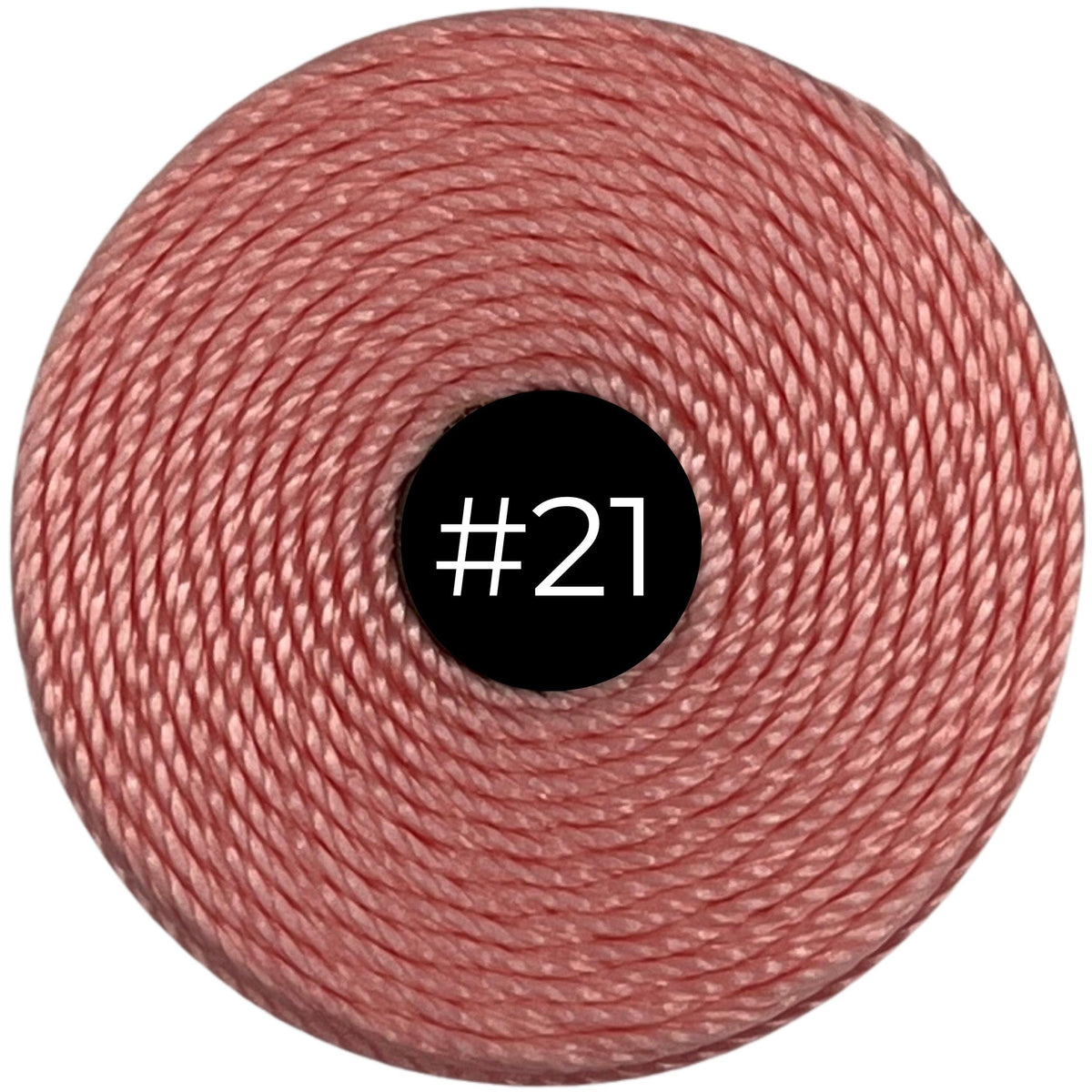 Coral Pink #21 S-Lon Bead Cord TEX 210 77yd 0.5mm