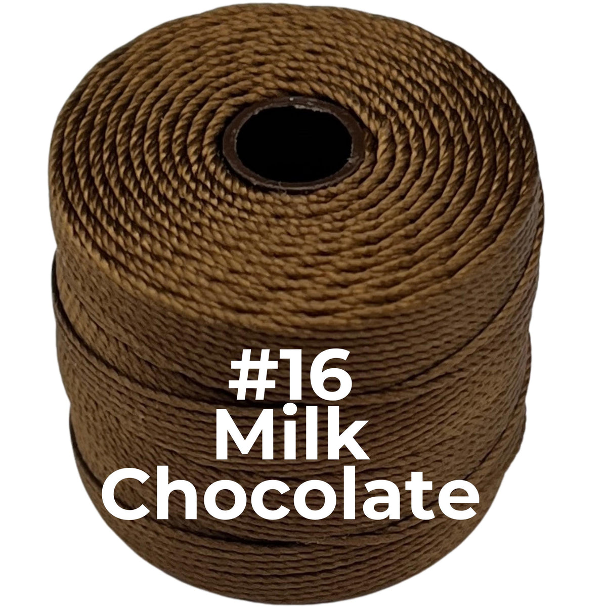 Milk Chocolate #16 S-Lon Bead Cord TEX 210 77yd 0.5mm, 1 Spool