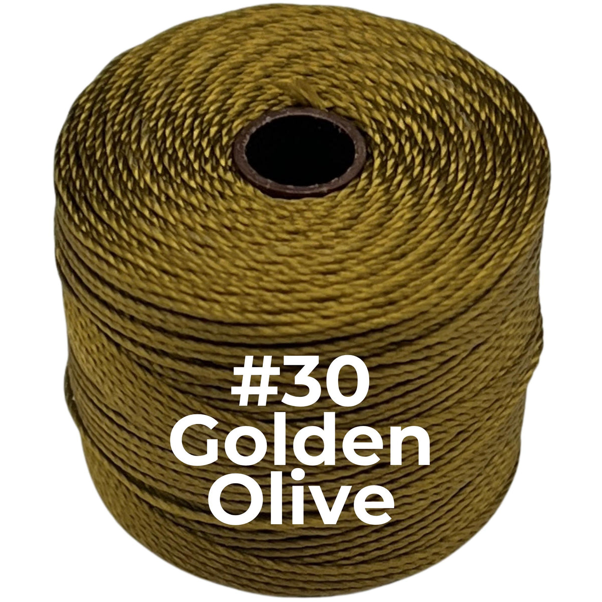 Golden Olive #30 S-Lon Bead Cord TEX 210 77yd 0.5mm