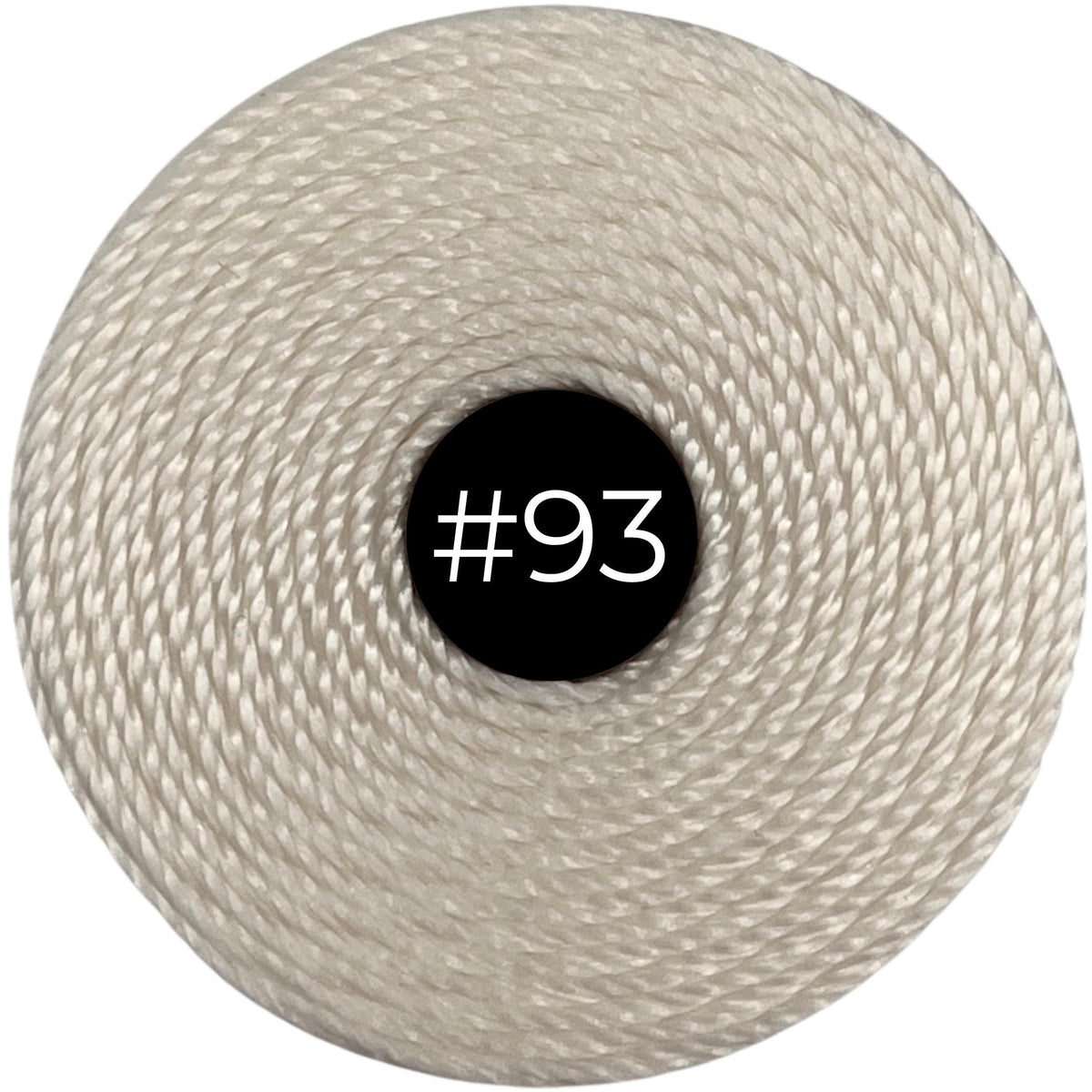 White #93 S-Lon Bead Cord TEX 210 77yd 0.5mm, 1 Spool