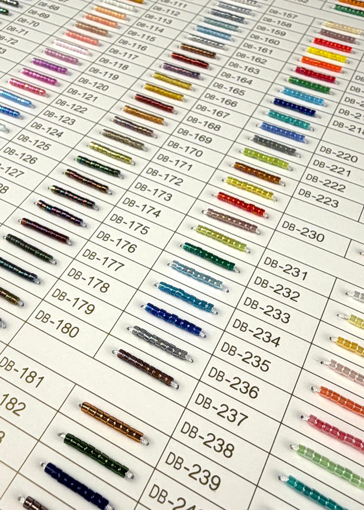 11/0 Miyuki Delica Professional Full Catalog Sample Cards