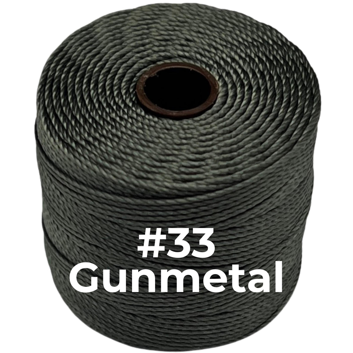 Gunmetal #33 S-Lon Bead Cord TEX 210 77yd 0.5mm