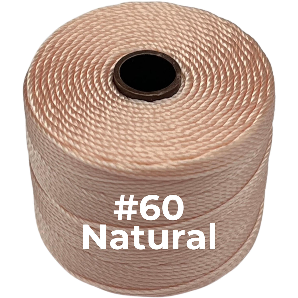 Natural #60 S-Lon Bead Cord TEX 210 77yd 0.5mm, 1 Spool
