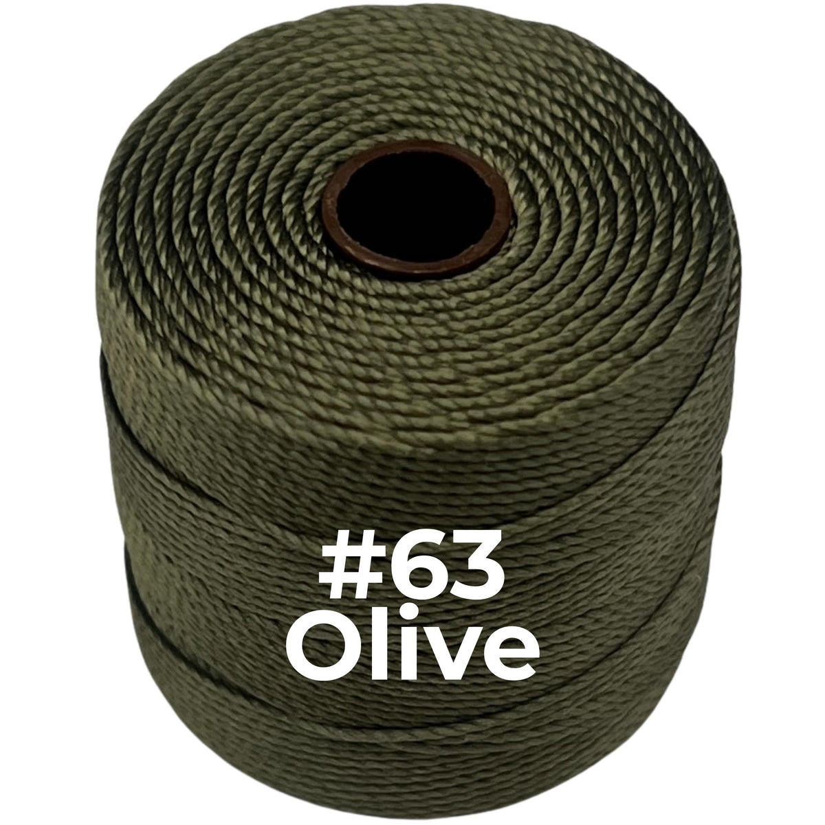 Olive #63 S-Lon Bead Cord TEX 210 77yd 0.5mm