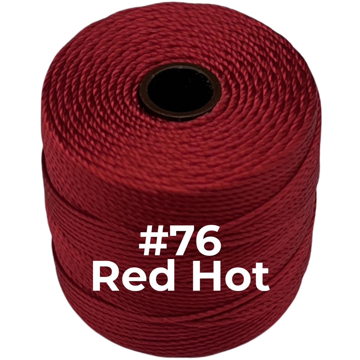 Red Hot #76 S-Lon Bead Cord TEX 210 77yd 0.5mm