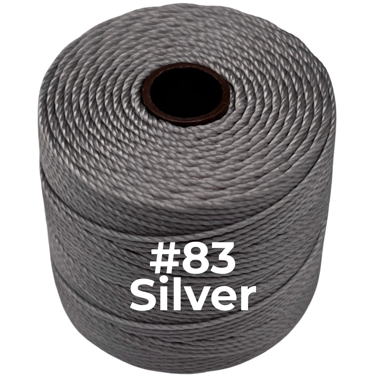 Silver #83 S-Lon Bead Cord TEX 210 77yd 0.5mm
