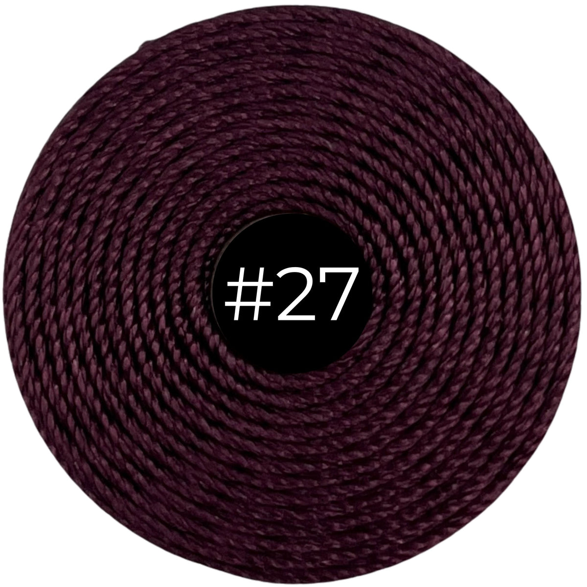 Eggplant #27 S-Lon Bead Cord TEX 210 77yd 0.5mm