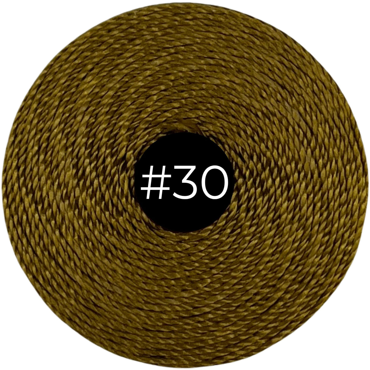 Golden Olive #30 S-Lon Bead Cord TEX 210 77yd 0.5mm