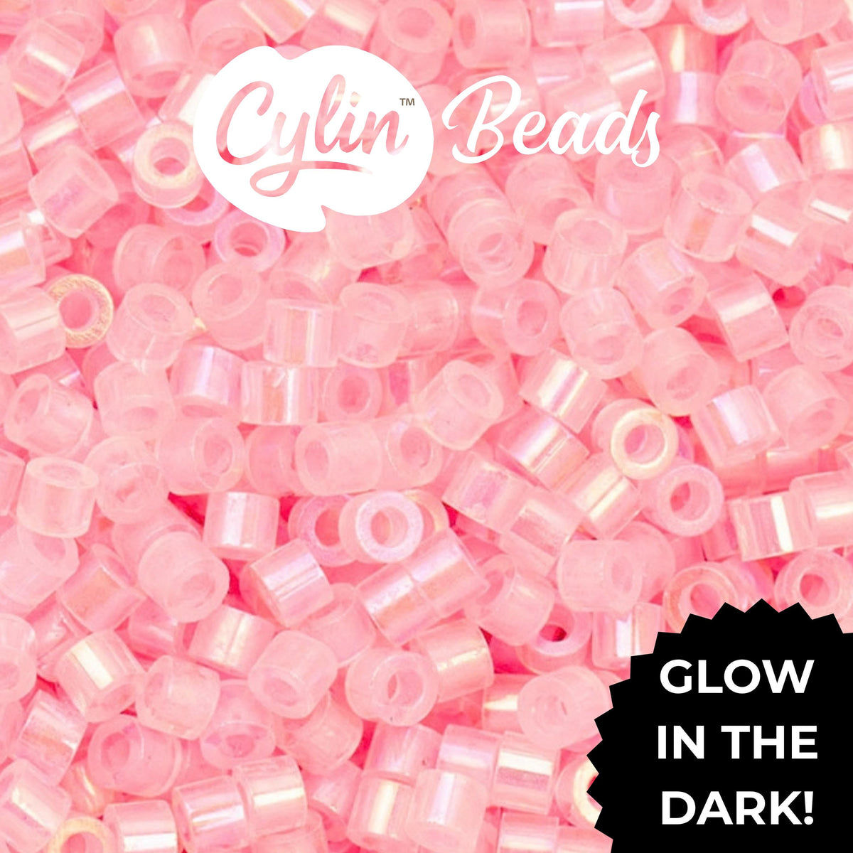 CY11-1118 11/0 Cylin Beads Glow in Dark AB Neon Pink