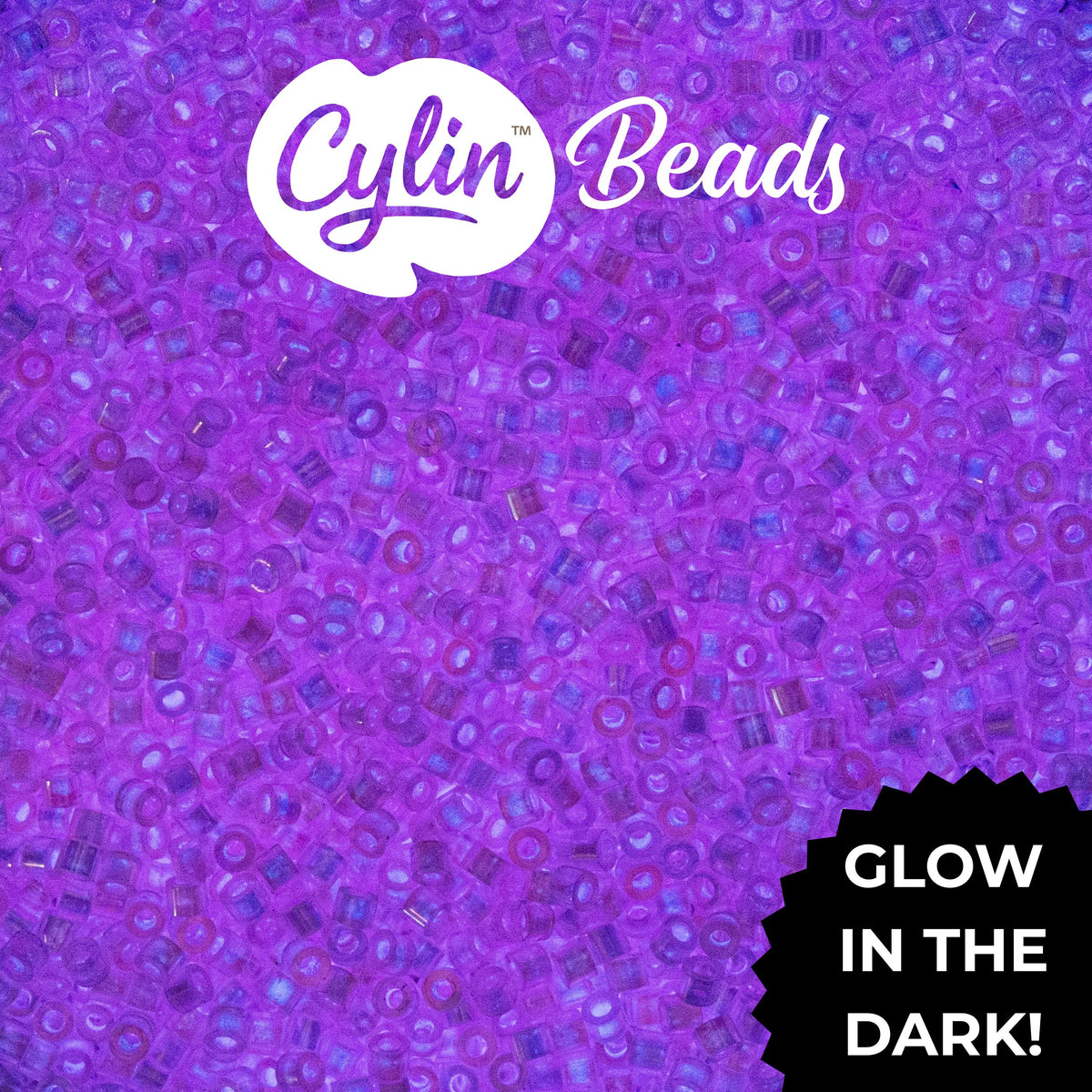 CY11-1119 11/0 Cylin Beads Glow in Dark AB Rose