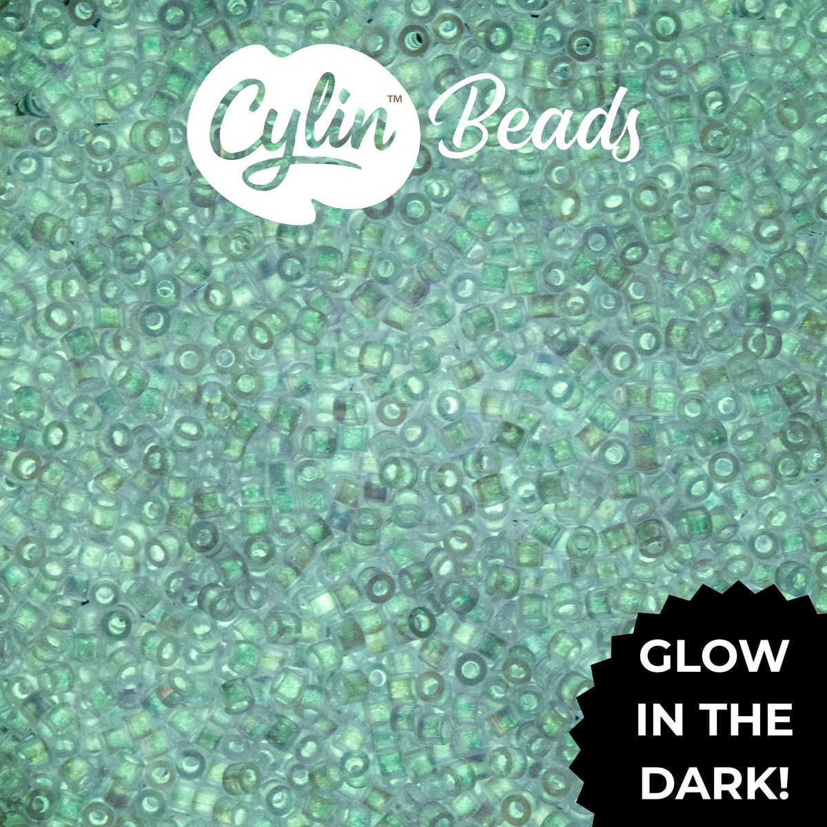 CY11-1121 11/0 Cylin Beads Glow in Dark AB Purple