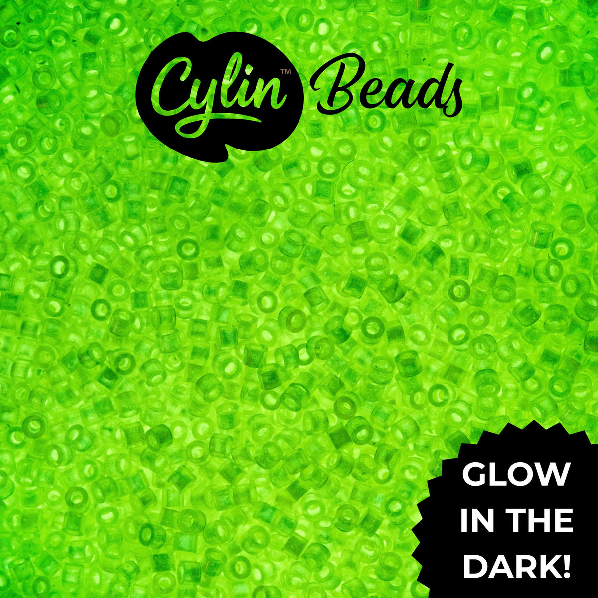 CY11-1122 11/0 Cylin Beads Glow in Dark AB Yellow
