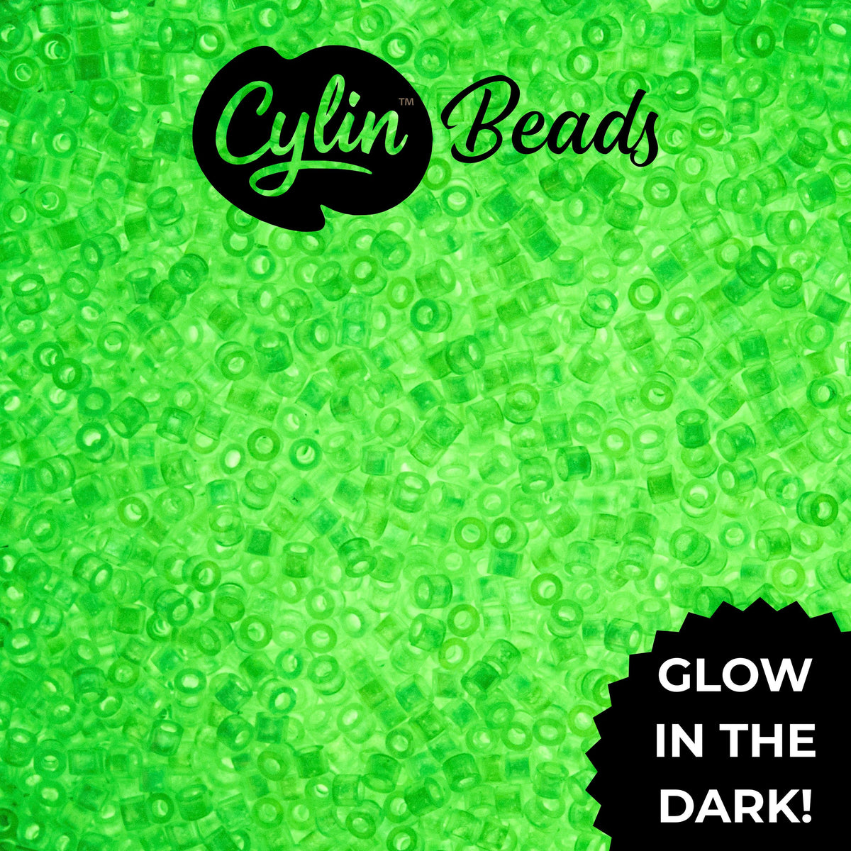 CY11-1124 11/0 Cylin Beads Glow in Dark AB Light Green