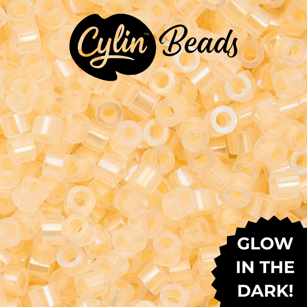 CY11-1127 11/0 Cylin Beads Glow in Dark AB Light Yellow