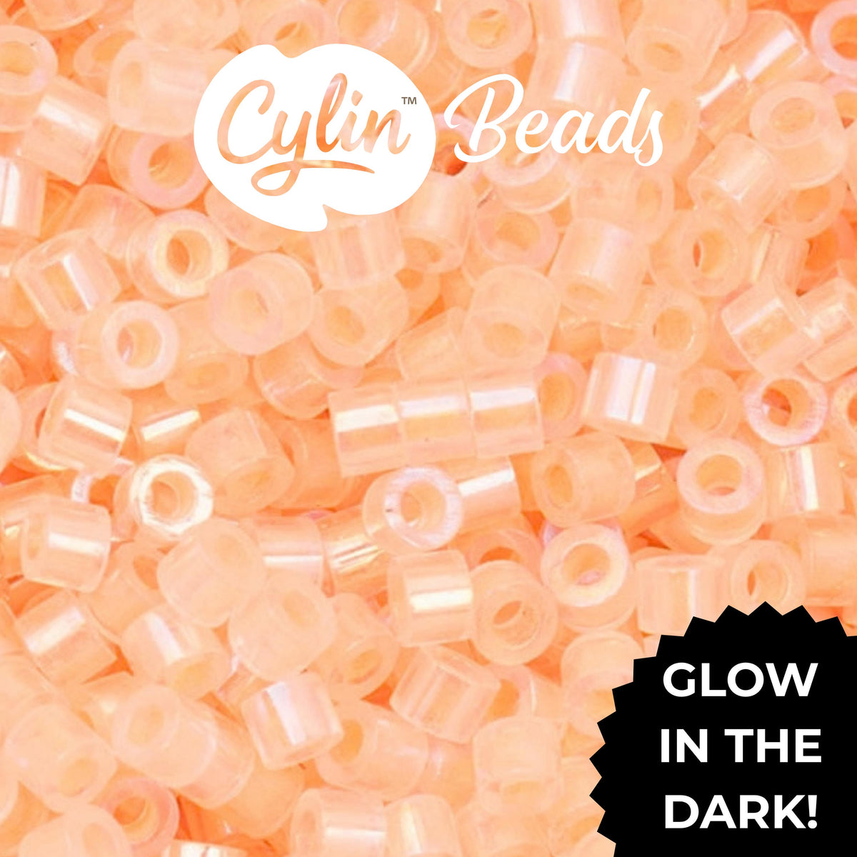 CY11-1128 11/0 Cylin Beads Glow in Dark AB Orange