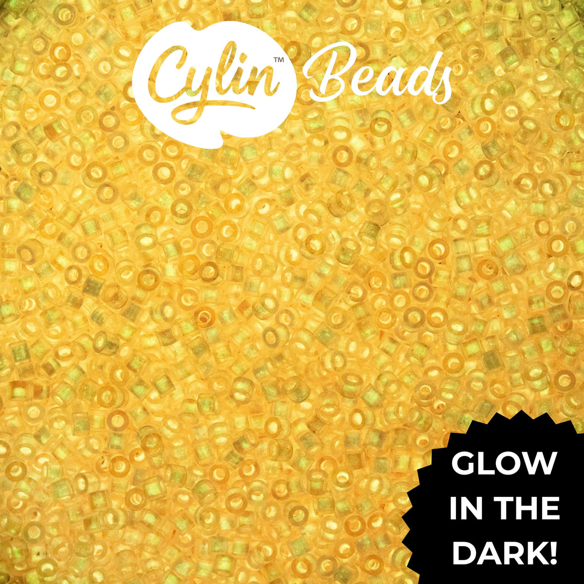 CY11-1128 11/0 Cylin Beads Glow in Dark AB Orange