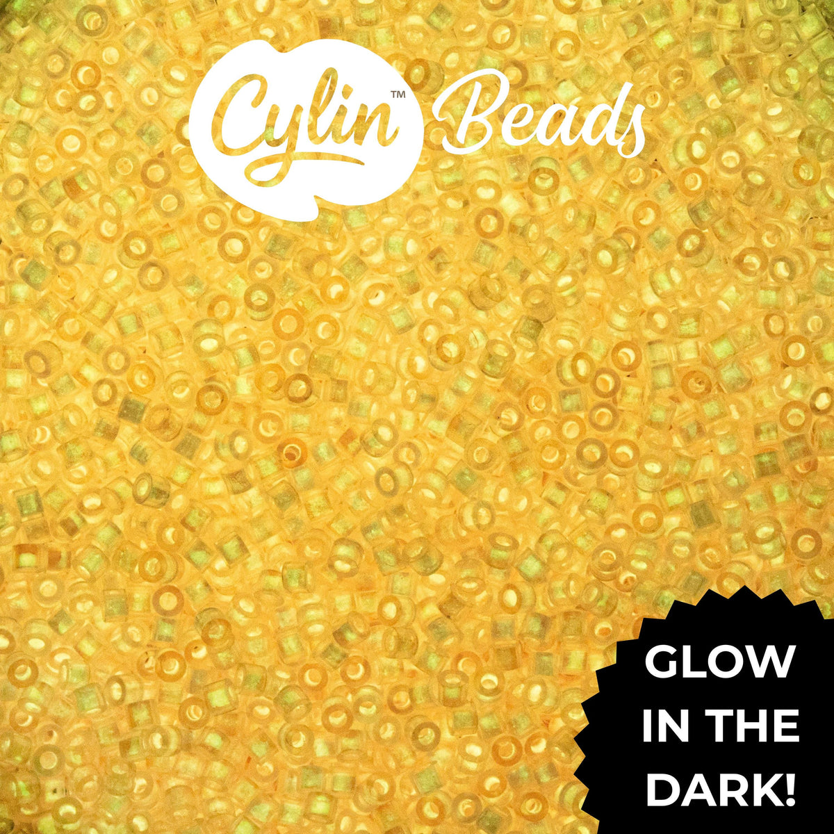 CY11-1129 11/0 Cylin Beads Glow in Dark AB Coral
