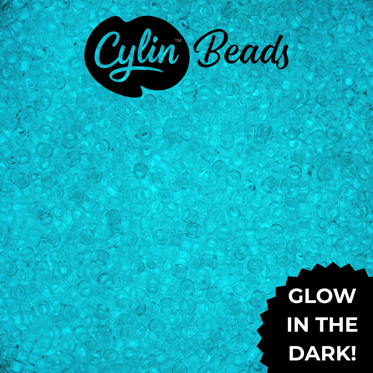 CY11-1135 11/0 Cylin Beads Glow in Dark White to Turquoise
