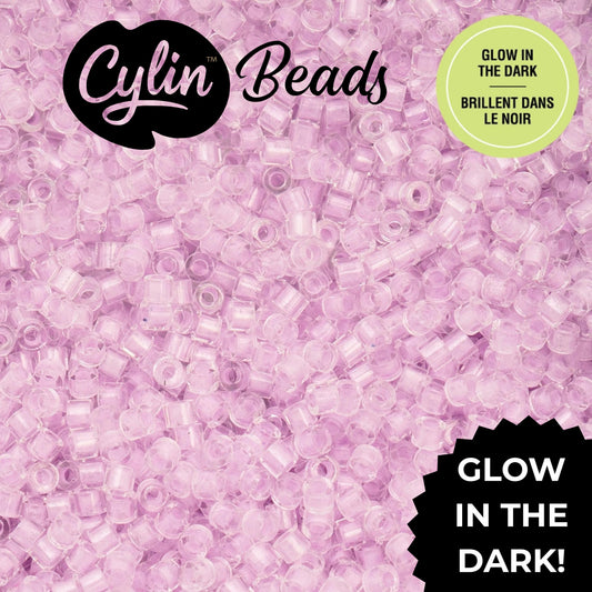 CY11-1140 11/0 Cylin Beads Glow in Dark Violet