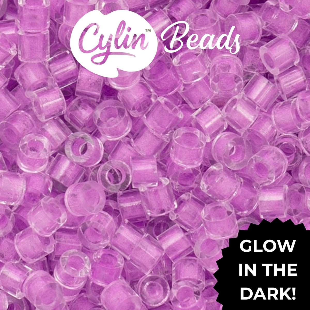 CY11-1141 11/0 Cylin Beads Glow in Dark Purple