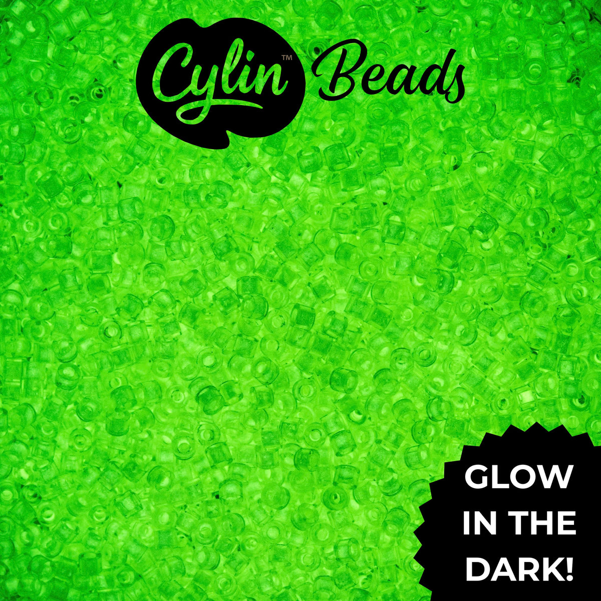 CY11-1143 11/0 Cylin Beads Glow in Dark Neon Yellow
