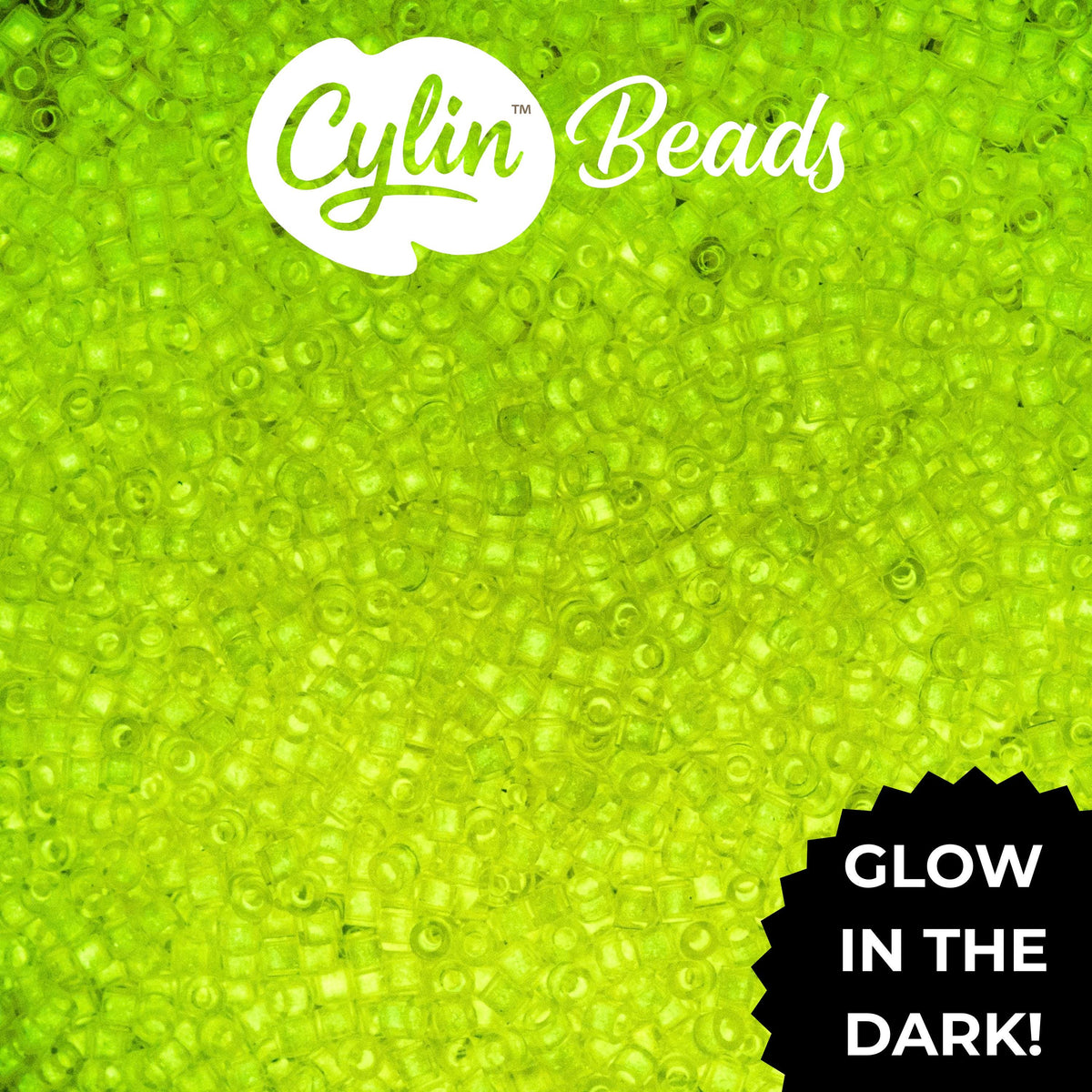 CY11-1147 11/0 Cylin Beads Glow in Dark Light Yellow