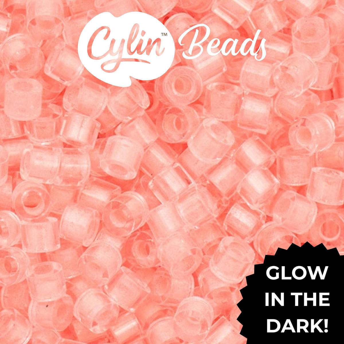 CY11-1149 11/0 Cylin Beads Glow in Dark Coral