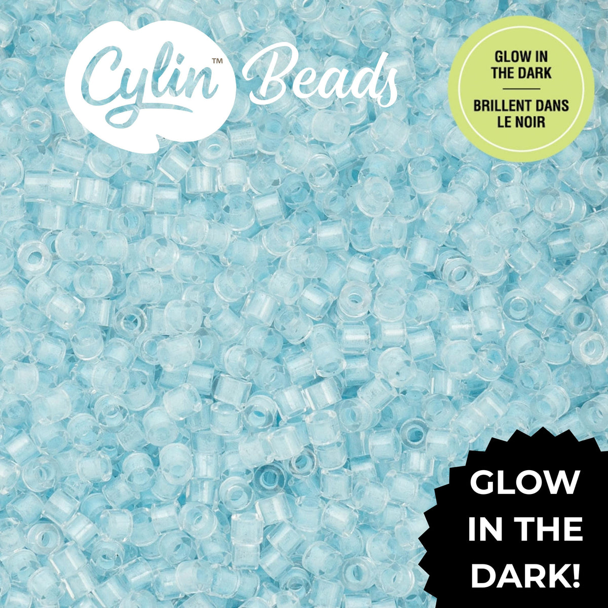 CY11-1151 11/0 Cylin Beads Glow in Dark Sky